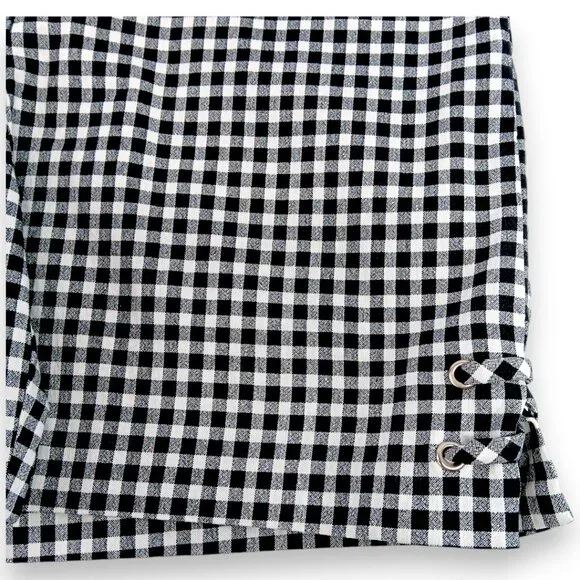 Ingredients- Women's-Gingham Checkered Black-White Shorts-Flat Panel-Summer - Picture 9 of 12